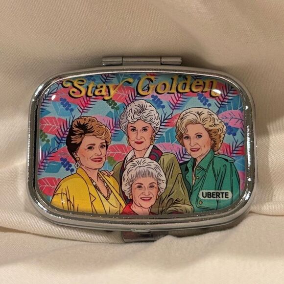 Stay Golden Golden Girls Travel Pill Box 2 Compartment Medicine Pill Case NEW - Picture 1 of 5